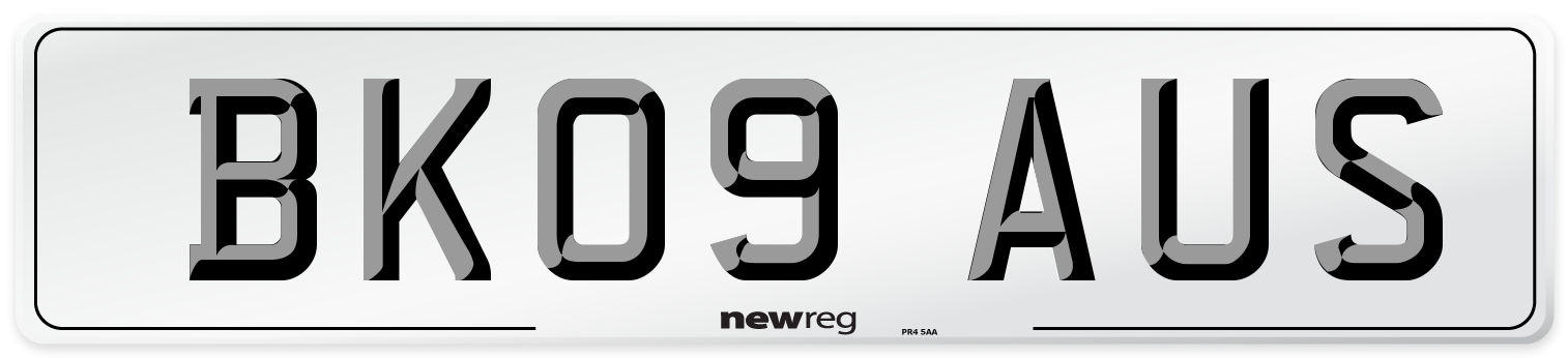 BK09 AUS Number Plate from New Reg